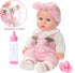 ZNTWEI 12'' Playset 3+ Baby Doll in Gift Box with Pink Cherry Pattern Clothes Accessories,Pacifier,Feeding Bottle.First