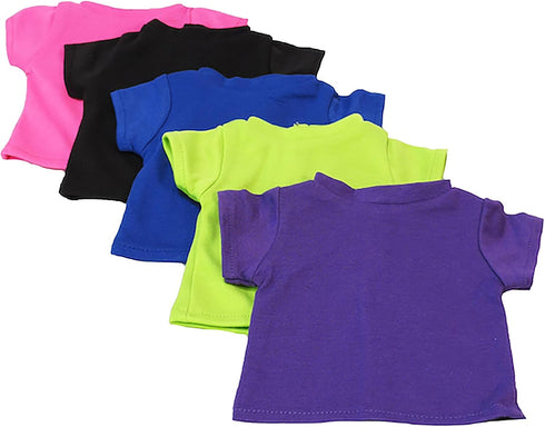 18-Inch Pack 5 American Fashion World T-Shirts Vibrant Colors for Dolls | of | Premium Quality & Trendy Design | Dolls