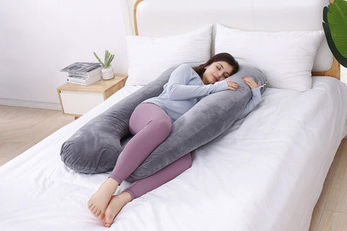 AS AWESLING Pregnancy Pillow, U Shaped Full Body Pillow, Nursing, Support and Maternity Pillow for Pregnant Women