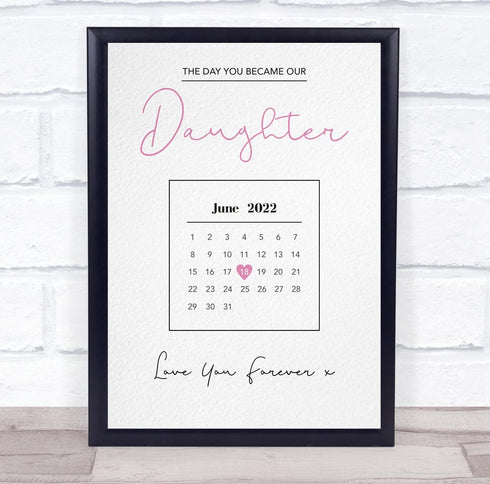 The Card Zoo New Baby Birth Details Nursery Christening Calendar Date Girl Gift Print