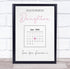 The Card Zoo New Baby Birth Details Nursery Christening Calendar Date Girl Gift Print