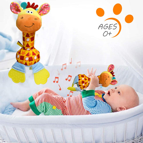 HUADADA Baby Soft Rattles Shaker, Infant Developmental Hand Grip Toys, Sensory Learning Toys for 3-12 Months