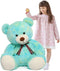 Tezituor 40in Big Teddy Bear, Giant Rainbow Green Stuffed Animal for Baby Shower and Gifts