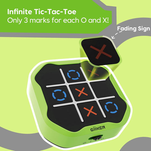 GiiKER 3-in-1 Tic Tac Toe Bolt Game, Handheld Puzzle Console, Portable Educational Fidget Toy for All Ages