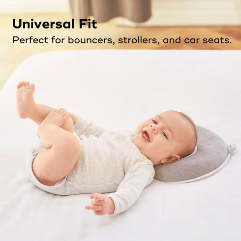 Soft Cotton Baby Headrest - Babymoov Cosyhead in Gray and White for Ultimate Support
