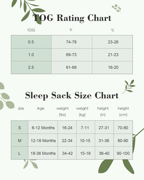 95% 5% 1.0 2Way 18-36M TADO MUSLIN Baby/Toddler Sleep Sack with Legs, Rayon from Bamboo + Spandex, TOG, Zipper Sleeping