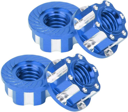 VGEBY 4pcs RC Hex Nuts, M4 Aluminum Alloy Wheel Hex Nuts for D3 D4 1/10 RC Car (Dark Blue)