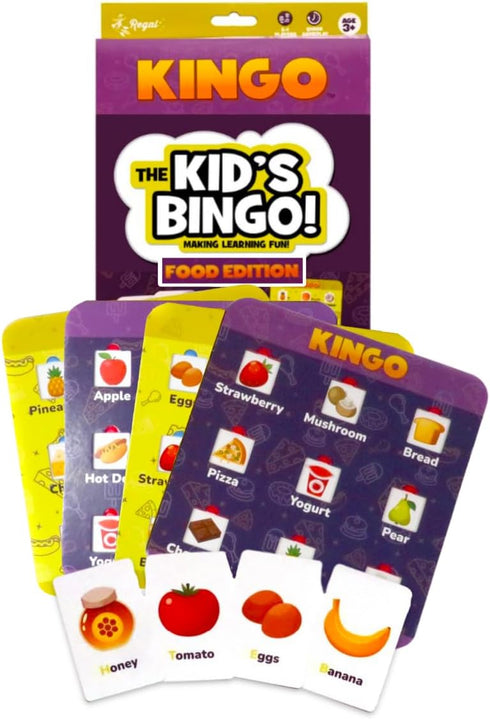 Regal Games Kingo Foods Edition Bingo Game for Kids - Fun Educational