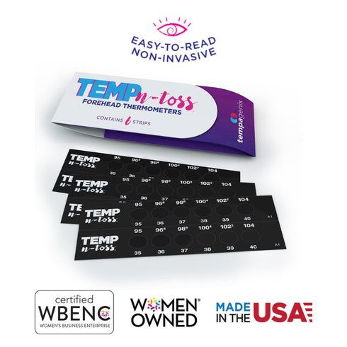 Fast Reading Disposable Forehead Thermometer Strips - Temp-N-Toss for Accurate Baby Temperature Measurement, Easy to