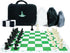 Travel Chess Set 20'' Silicone Chess Board-3.75'' King Height Plastic Piece, Extra