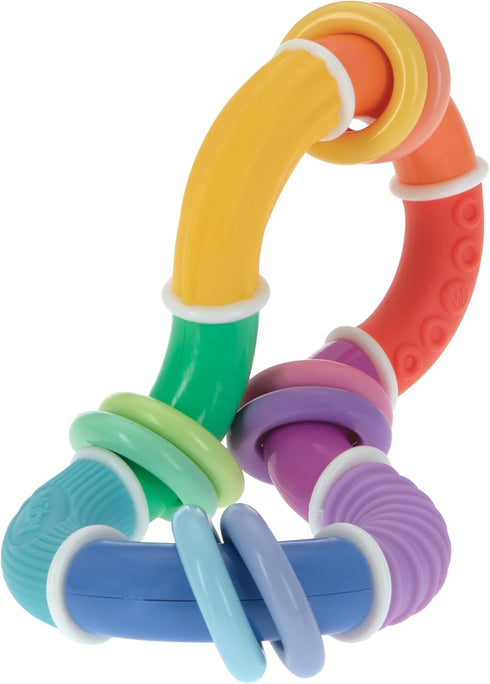 Nuby 6+ Twist-a-Ring Rattle Teether Toy for Babies - Toy for Baby Teething Relief - Months
