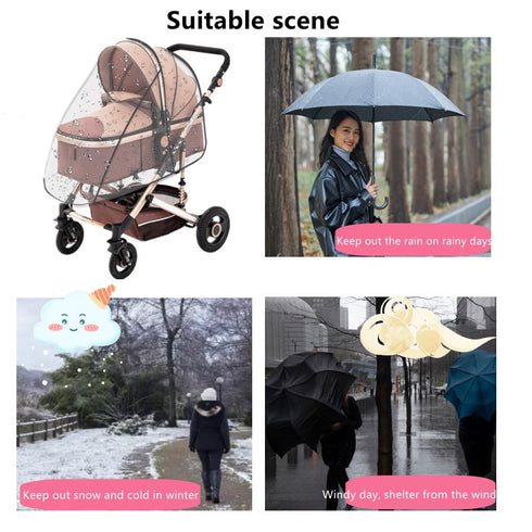 Dlmlemu Unisize Pet Stroller Rain Cover - Foldable Clear Protection for Snow, Wind & Rain, Suitable for Various