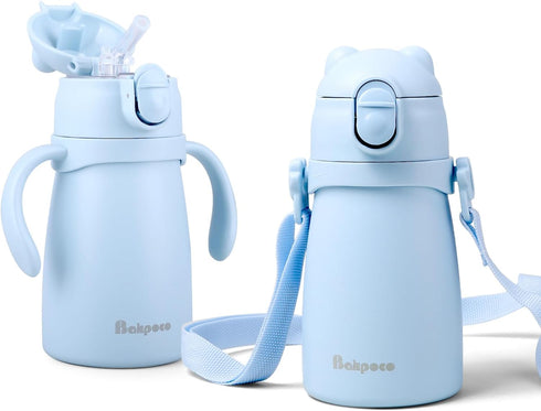Bakpoco Stainless Steel Straw Sippy Cup for Toddlers 1-3 Years Old, Insulated
