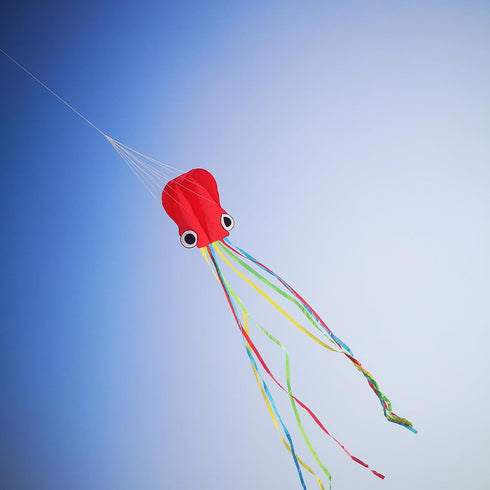 Large Octopus Kites for Kids & Adults, 2 Packs (Rainbow+Red), Big Kite for Beginners, Kites for Ages 4-8, Outdoor