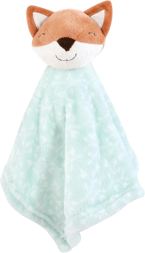 3-Pack, Hudson Baby Unisex Baby Animal Face Security Blanket, Enchanted Forest One Size