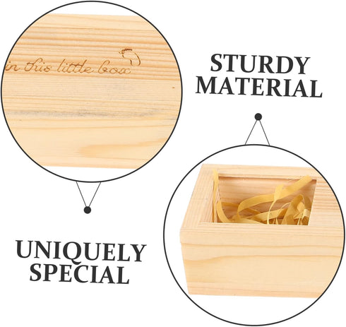 BESTOYARD Elegant Pregnancy Announcement Keepsake Box Wooden Pregnancy Test Storage Case with Lid Unique Memory