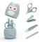 Baby Nail Kit - 4-in-1 Baby Nail Care Set with Clipper, Scissor, File & Tweezer, Cute Case for Newborns (Owl Blue)