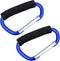 JIALEEY Grocery Bag Shopping Bag Holder - Multi Purpose Snap Hook Stroller Hook Set, Pack of 2, Blue