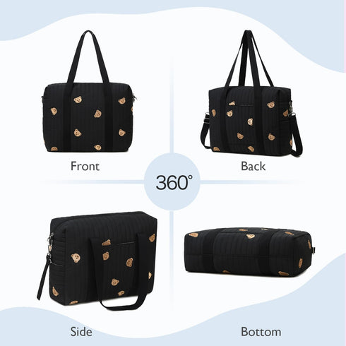 LORADI Versatile Diaper Bag Tote with Insulated Pockets & Stroller Hooks - Ideal for Newborn Travel