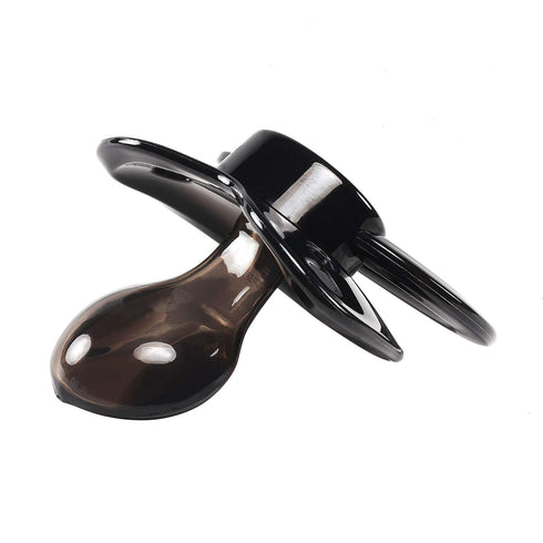 Set LittleForBig BigShield Adult Sized Pacifier Candy Gloss Pacifiers - Black & Crystal