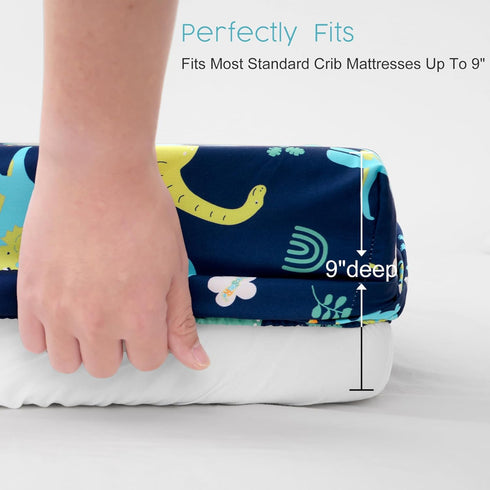 2 Pack 28x52x9in PHF Soft Crib Sheet Fitted, Baby Sheets for Boys Girls, Fits Standard Crib and Toddler Mattresses