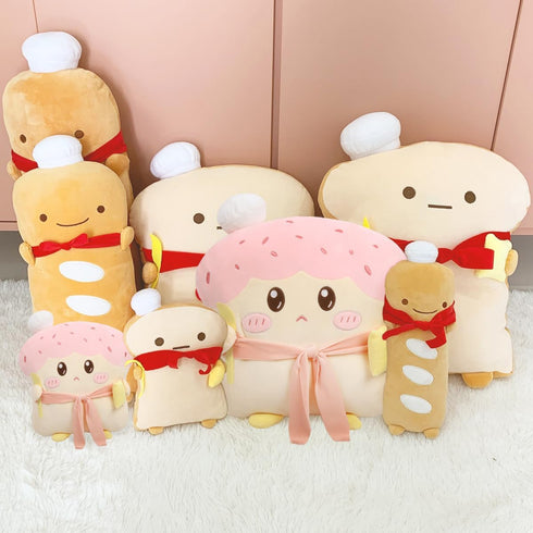 ARELUX 17.7in Funny Toast Bread Pillow,Cute Bread Shape Plush Hugging Pillow,Soft Toast Food Sofa Cushion for Home Decor,Plush Toy Gifts for Kids Birthday by ARELUX