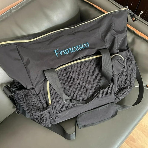 Zhongzhi Mommy Backpack Embroidered NAME Diaper Bag Baby Stroller Organizer Large Capacity Outdoor Maternity
