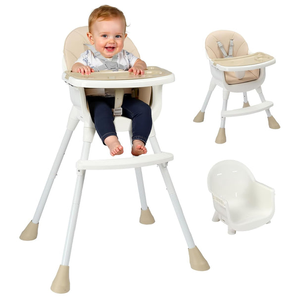 Ktaxon 3-in-1 Baby High Chair, Portable Adjustable Height Highchair with Removable Dual-Layer