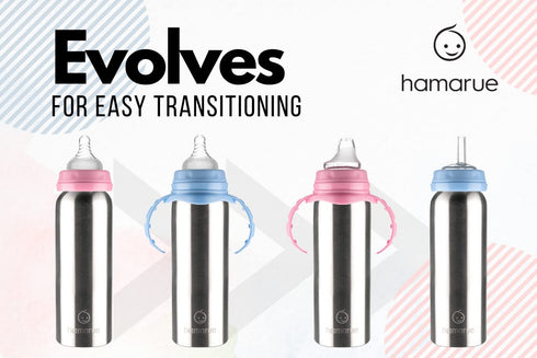 3-in-1 (8 oz Stainless Steel Sippy Cups for Toddlers | Non-Toxic Insulated Stainless Steel Baby Bottle | Straw Cup