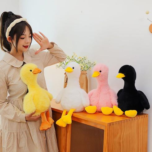 Gwxqybfe (10inch-Black) Duck Stuffed Animal, Stuffed Duck Plush Toys, Birthday for Kid Boys Girls