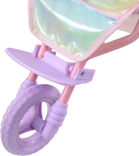 Dreamland Teamson Kids - Magical Baby Doll Jogging Stroller - My Little Girls First Dolls Pram Toy Gift, Iridescent