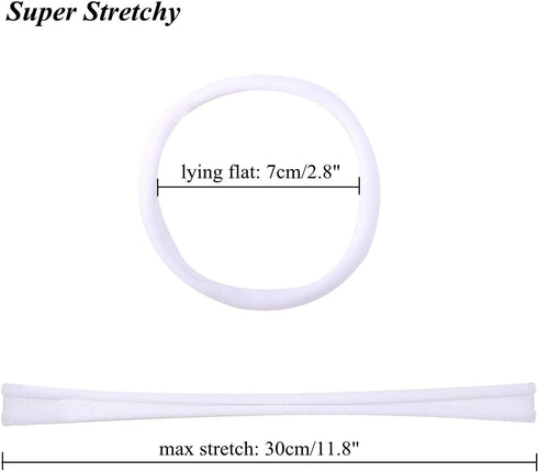 inSowni 50 Pack Super Soft Stretchy Solid Nylon Headbands, One Size Fits All Baby Hair Bands