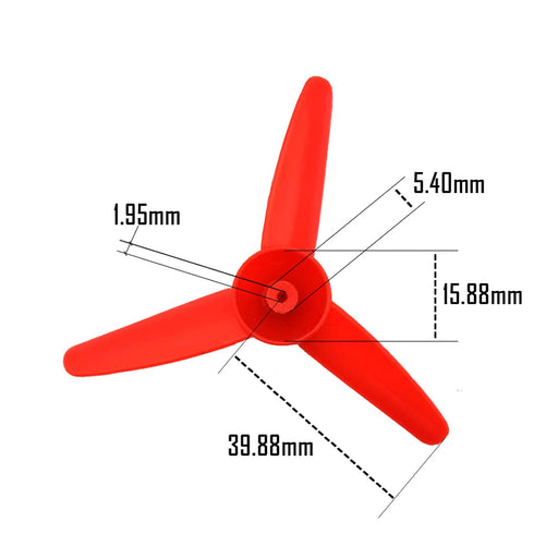 EUDAX Micro DC Motor 2mm Shaft Propeller with 3 Vanes, 80mm Fan Shape for RC Boat DIY Airplane