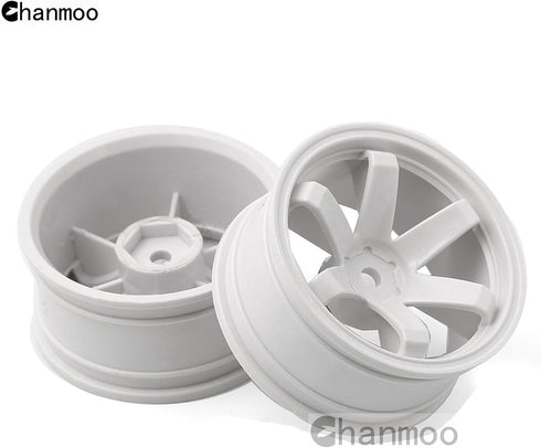 1/10 RC Rally Racing Wheels 12mm Hex Hard Plastic Rims for 1:10 Scale Drift Car Tires, 4PCS Compatible with Tamiya TT01