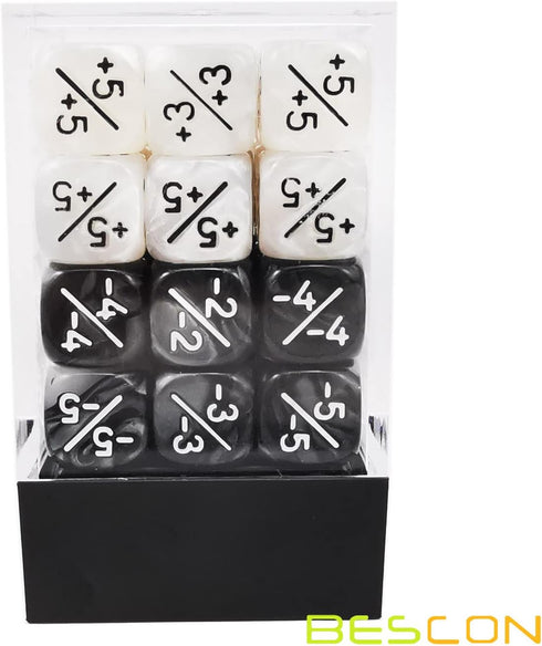 36pcs 12mm Positive and Negative Dice Counters Set, Small Token Dice for MTG, CCG, Card Games