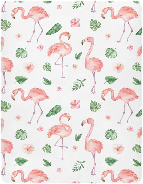 Burbuja Flamingos Crib Sheet for Boys Girls, Fitted Crib Sheet 28 x 52