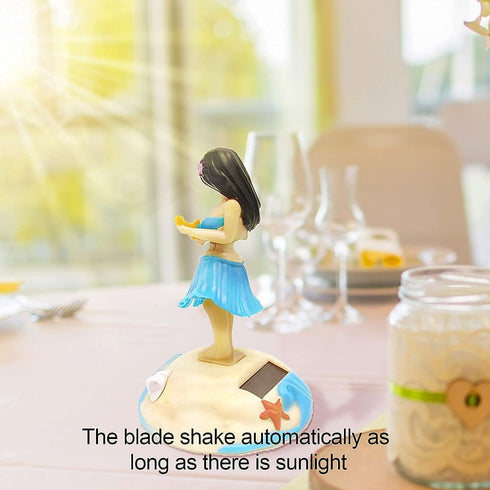 Solar Powered Dancing Figures Decoration - Hula Girl Shaking Head Ornaments for Car Dashboard Interior