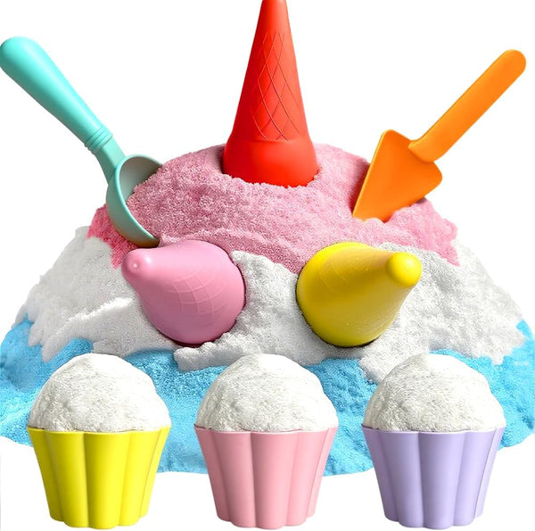 GushySnow Latex Material Creativity Sensory Bin Filler Toy Ice Cream Cone Cake