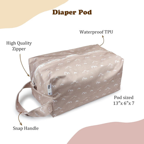 2 Pack(DP-Sunset) Mama Koala Waterproof Diaper Pods for Baby Items, Cloth Diapers, Swimsuits, Travel, Gym Clothes