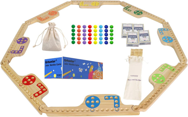 Marbles and Jokers Board Game Pegs and Jokers Real Solid Wood (Pine)