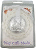 3 1/2 Inch Moulded Acrylic White Crib Medal with Guardian Angel for Baby Nursery Decor