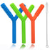 Hollow Teething Tubes Toys for Babies, 5 Pack Silicone Teether Toy Tube for Infants 6-12 Months (Style C)