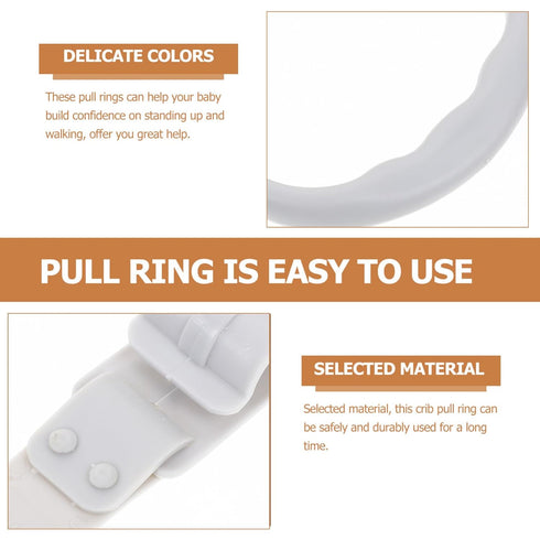 Totority 1 Pair Cot Playpen Items - Bed Crib Pull Rings Infant Stand Up Rings Safety Ring Child Accessories