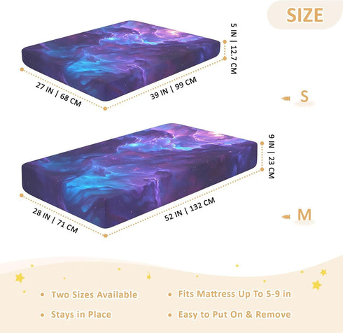 Bseiialft 52 28 Purple Blue Galaxy Space Crib Sheets for Boys Girls Soft and Breathable Cotton Baby Sheets for Standard