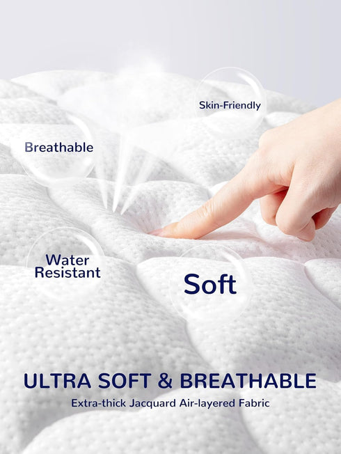 2-Pack 28"x52" 14", SLEEP ZONE Waterproof Crib Mattress Protector Pad - Quilted, Fitted Baby Mattress Cover - Soft