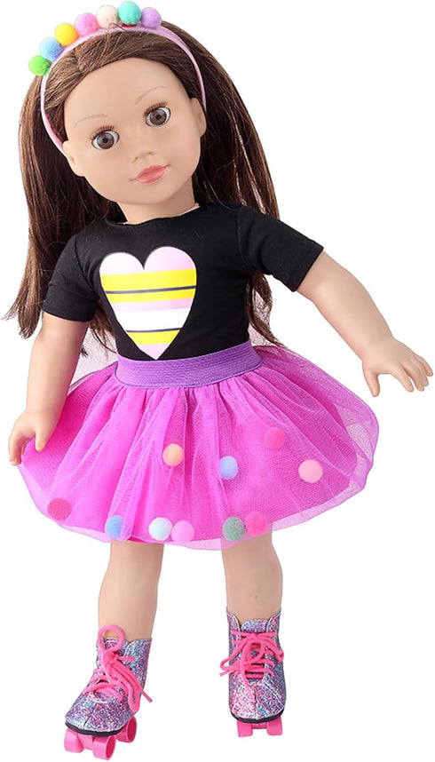 18 Inch American Doll Clothes and Accessories, Doll Travel Skating Sport Playset (Doll Not Included)