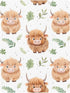 CZXW 52" 28" Cute Highland Calf Crib Sheets Fitted x Natural Cotton Soft & Breathable for Baby Crib Mattress