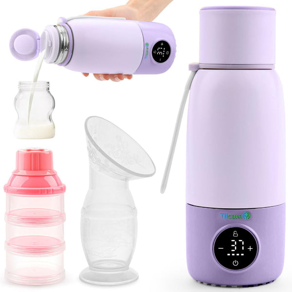 Tilcare Portable Bottle Warmer for Travel - 17oz 12H Baby Bottle Milk Warmer,