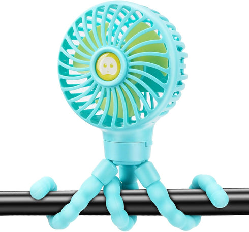Stroller Fan Portable Personal Mini Handheld Clip-on with Flexible Tripod, USB Pram Fan for Baby Stroller, Car Seat,
