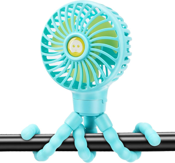Stroller Fan Portable Personal Mini Handheld Clip-on with Flexible Tripod, USB Pram Fan for Baby Stroller, Car Seat,